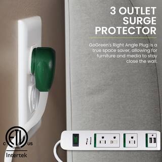 GoGreen Power 3 Outlets Surge Protector w 2 USB Ports GG-13103USB