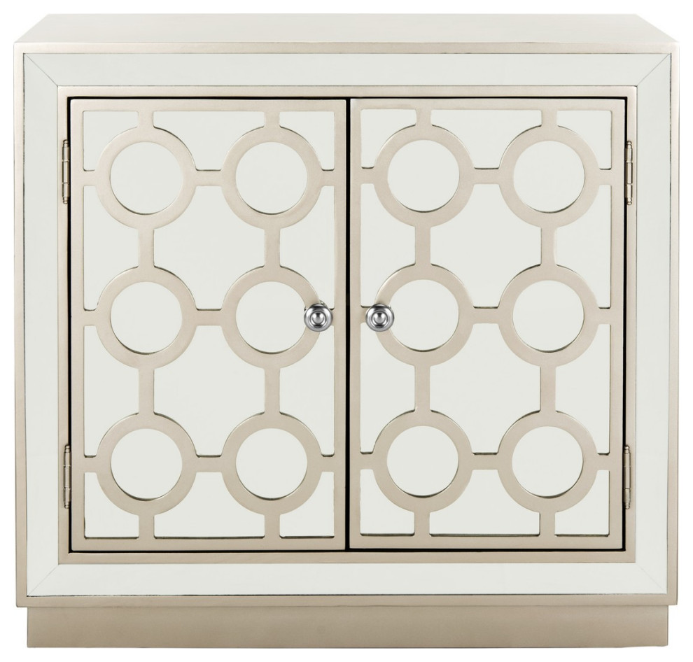 Roxi 2 Door Chest Champagne/ Nickel Mirror   Modern   Accent Chests And Cabinets   by Virgil Stanis Design  Houzz