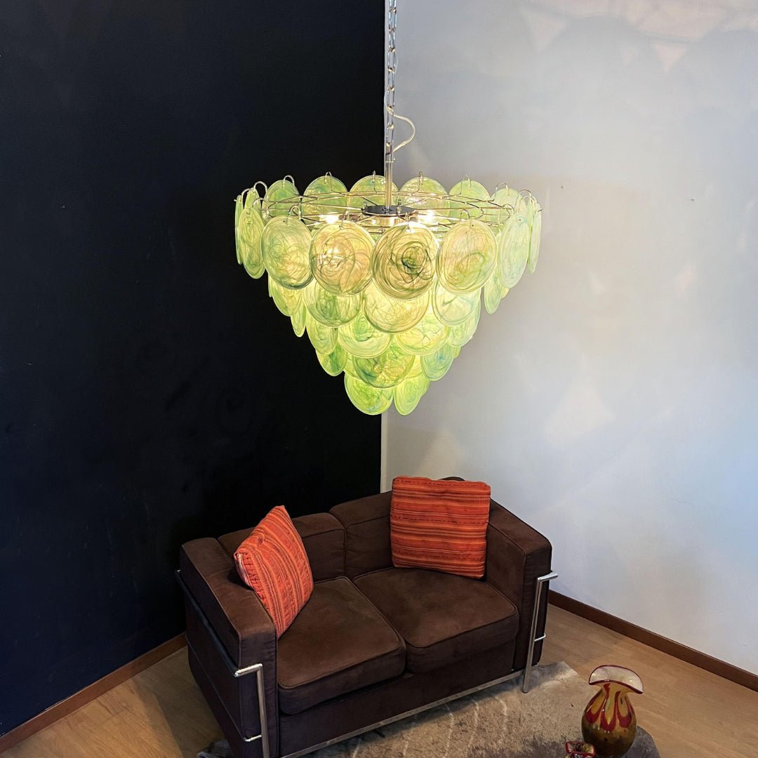 Green Murano Disc Chandelier