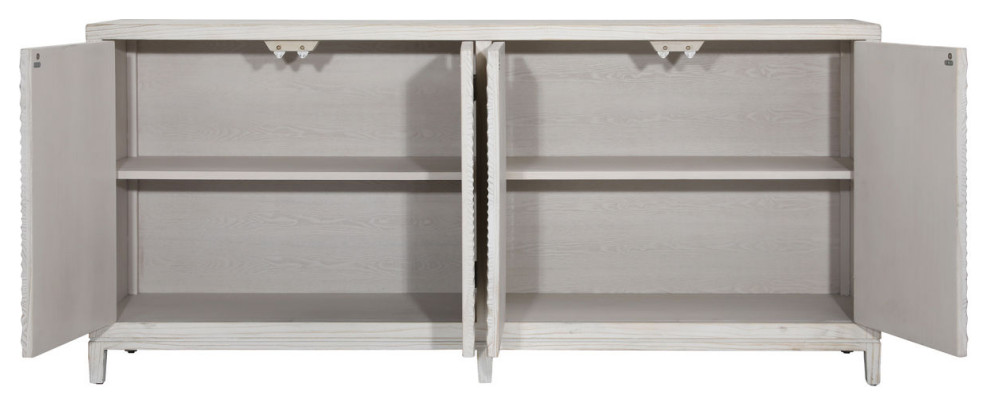 79 quotWhite Wash Melrose Sideboard Cabinet Media Console   Transitional   Media Cabinets   by Terra Nova Designs  Inc.  Houzz