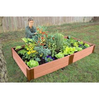 Frame It All Two Inch Series 4 ft. x 8 ft. x 11 in. Classic Sienna Composite Raised Garden Bed Kit 300001091