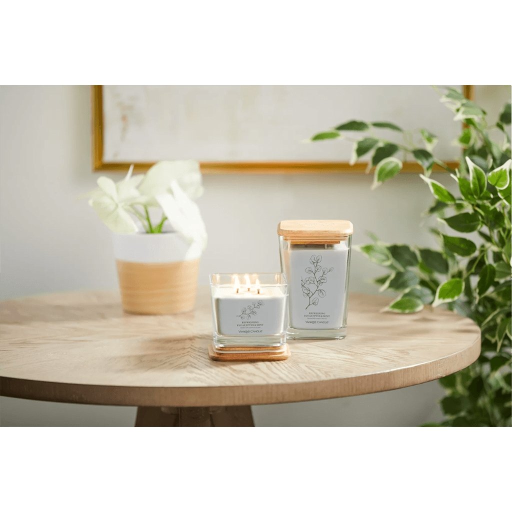 Yankee Candle  Well Living Collection - Medium Square Candle in Refreshing Eucalyptus & Mint