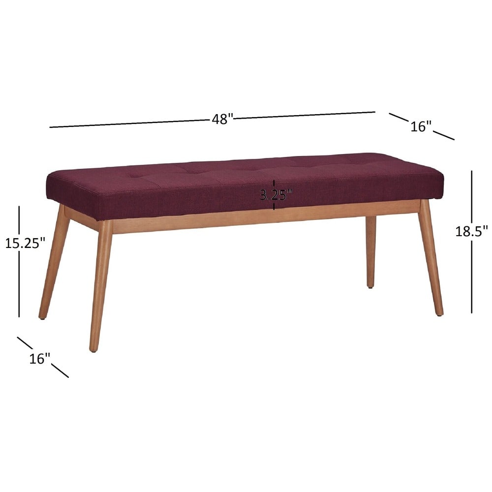 Sasha Oak Angled Leg Linen Dining Bench iNSPIRE Q Modern