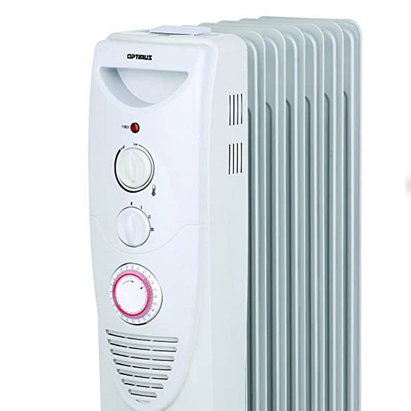 Optimus Portable 7 Fins Oil Filled Radiator Heater with Timer