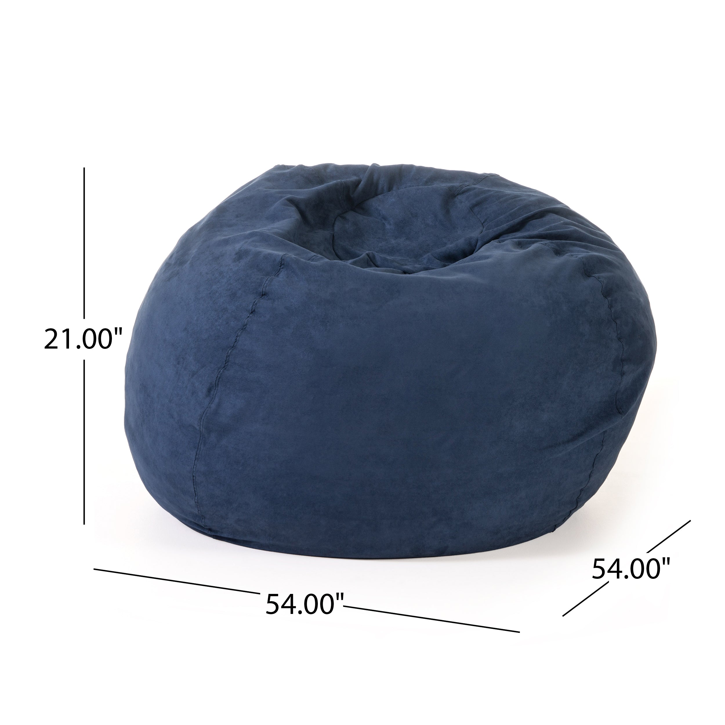 GDF Studio Kelsey Faux Suede 5 Foot Bean Bag Lounge Chair