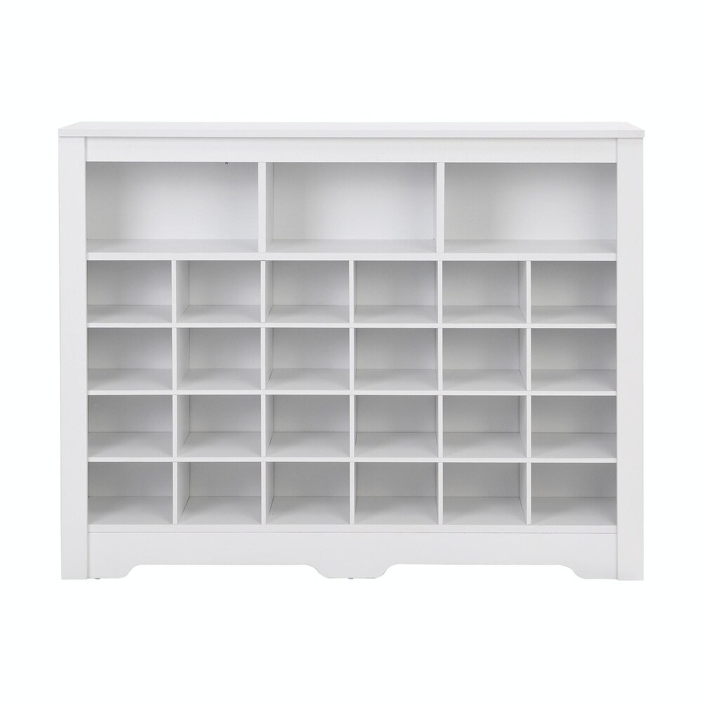 Contemporary 24 Cubby Shoe Console: Stylish  High Quality Storage Solution