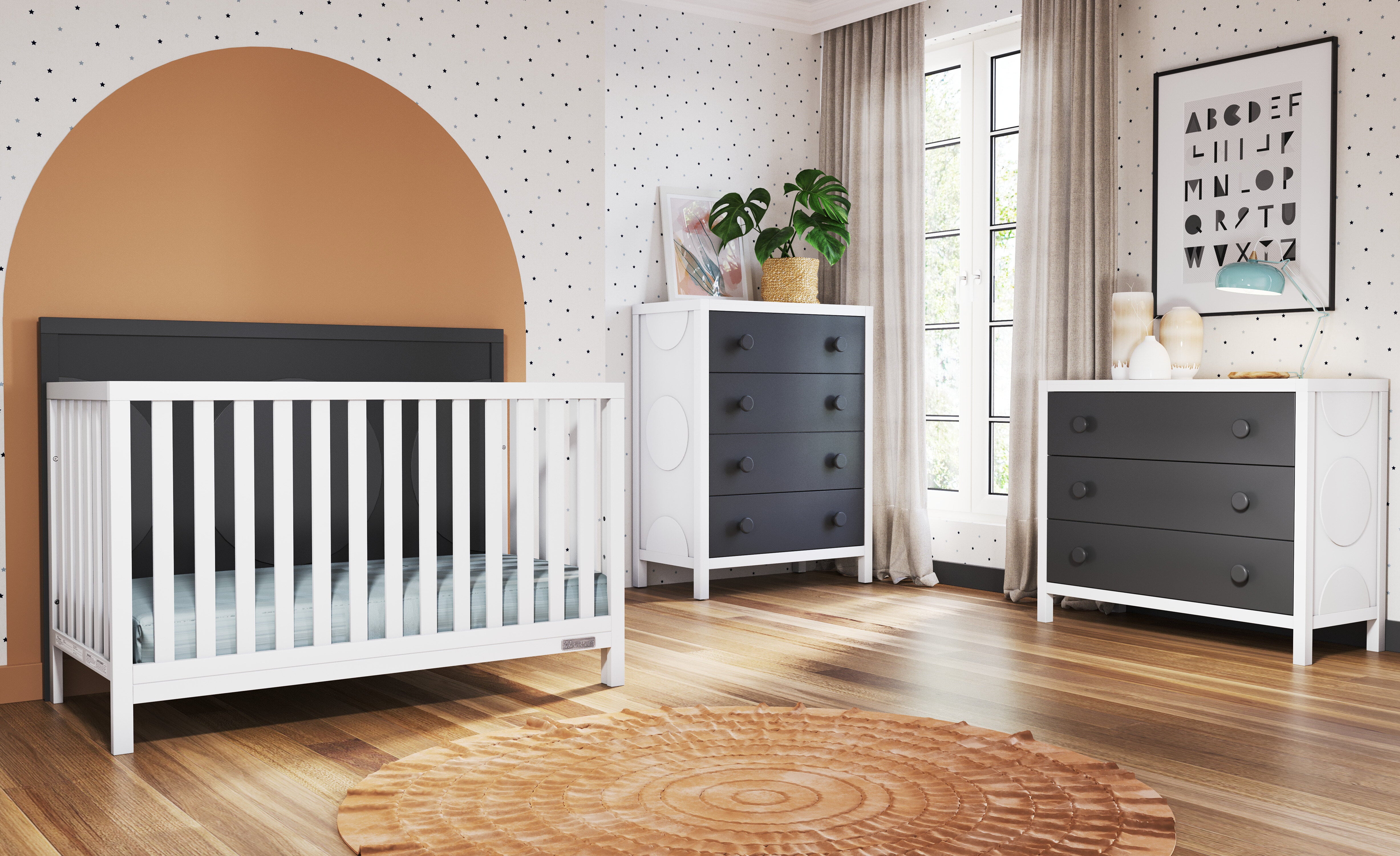 Child Craft Orbit 3-Piece Nursery Set with 4-in-1 Convertible Crib