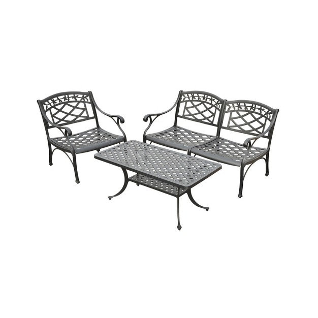 Sedona 3pc Outdoor Conversation Set Black Crosley