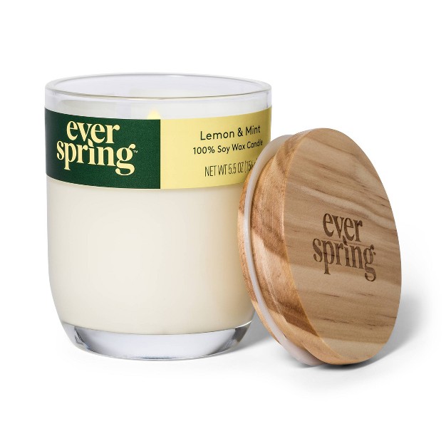 Lemon amp Mint 100 Soy Wax Candle