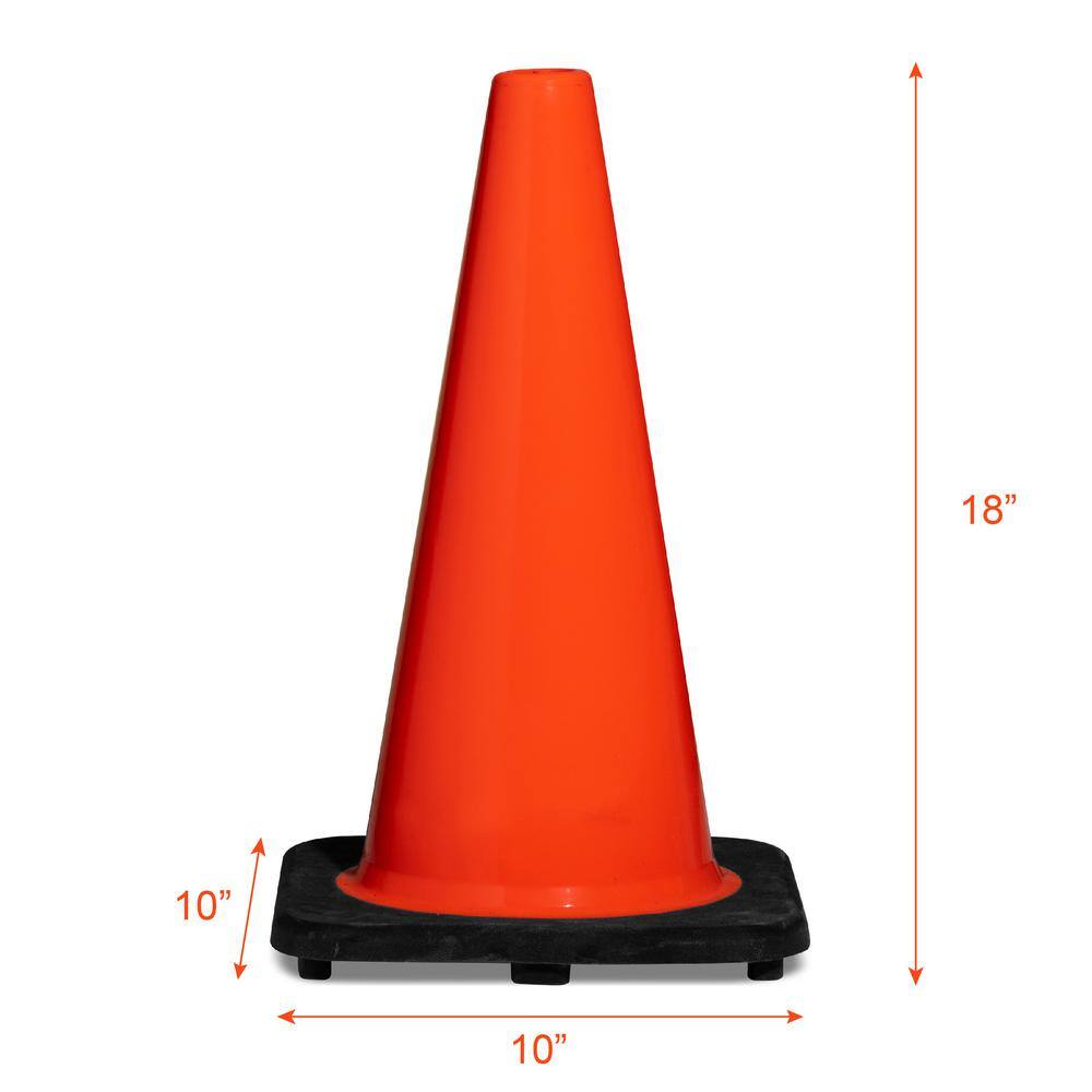 BOEN 18 in. Orange PVC Non Reflective Traffic Safety Cone TC-18