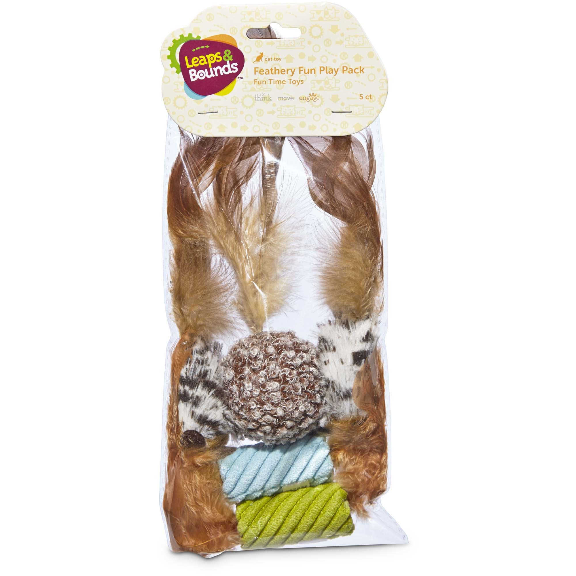 Leaps  Bounds Feather Cat Toy Multipack， 5 CT