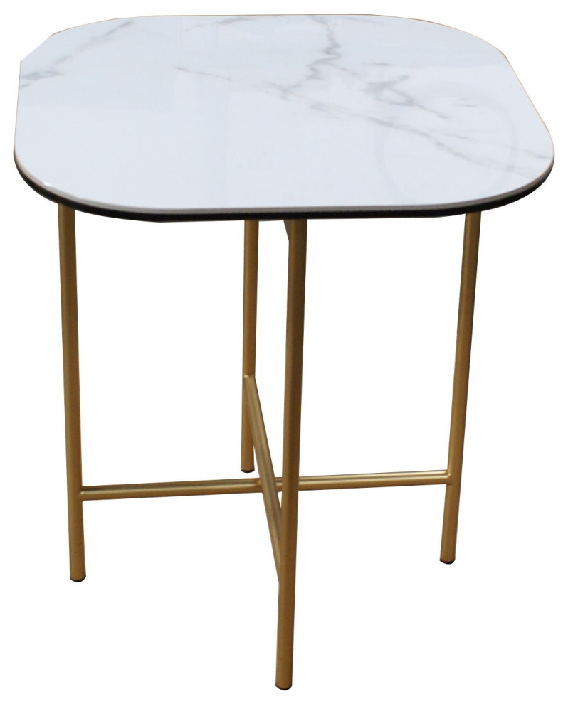 End Table With Ceramic Top and Metal Frame   Contemporary   Side Tables And End Tables   by CII  Houzz