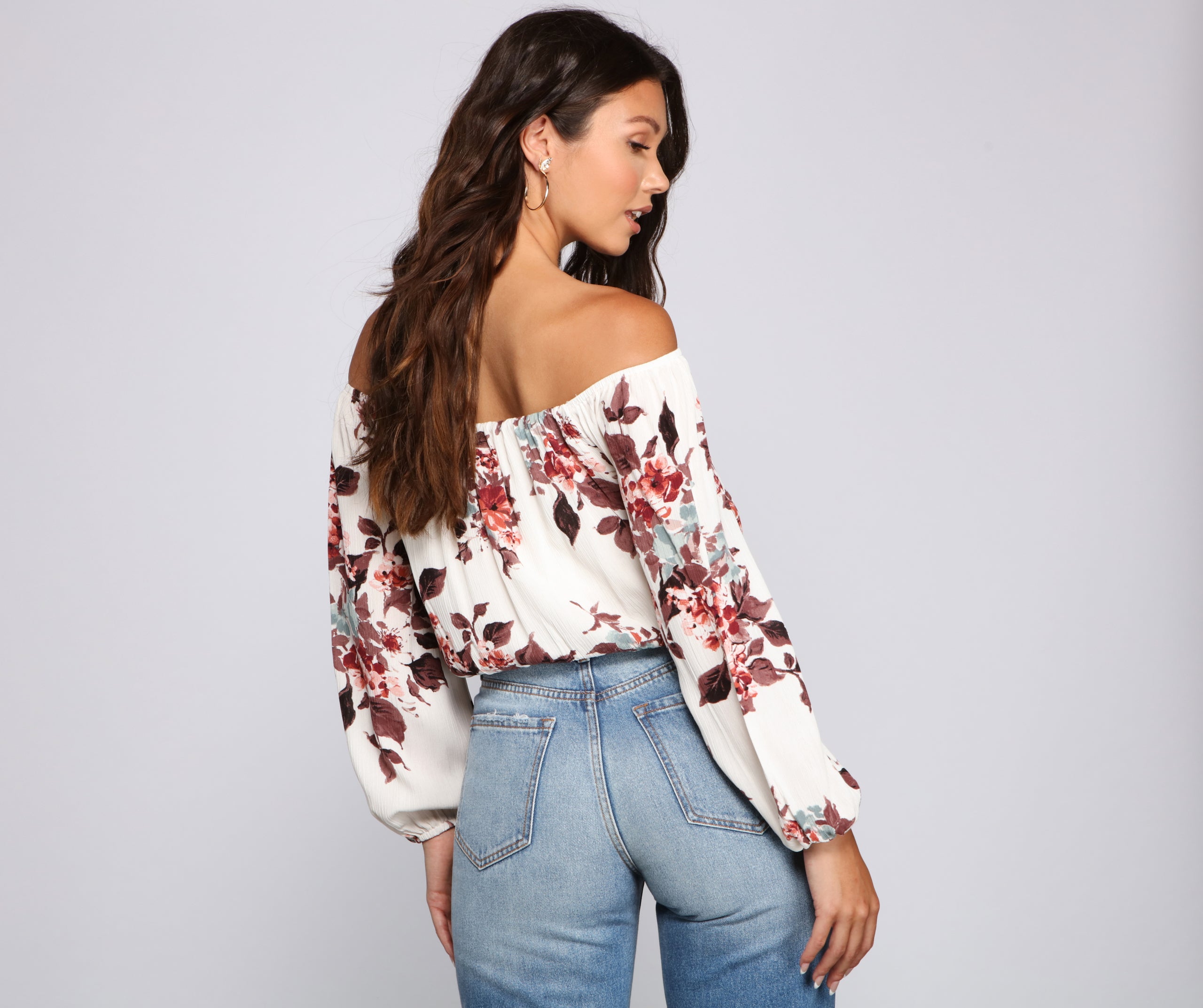 Forever Stunning Floral Cropped Blouse