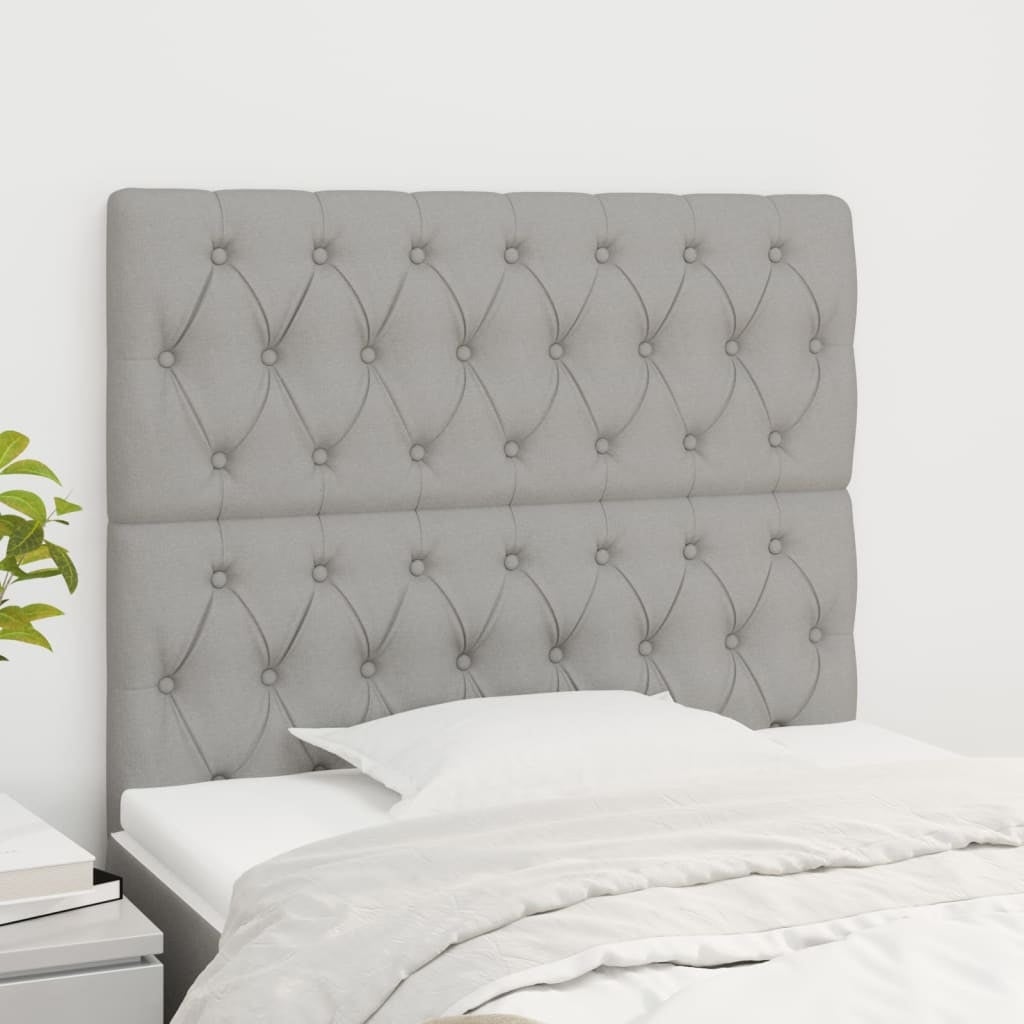 vidaXL Headboards 2 pcs Dark/Light Gray Fabric - - 37421114