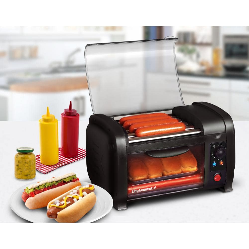 Maximatic Elite Black Cuisine Hot Dog Roller and Toaster Oven EHD051B