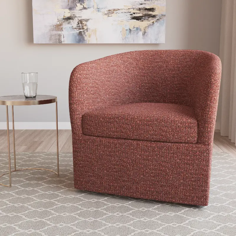 Becca Boucl Rose Swivel Chair - Skyline Furniture