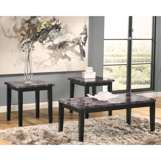 Set Of 3 Maysville Occasional Table Sets Black Signature Design By Ashley