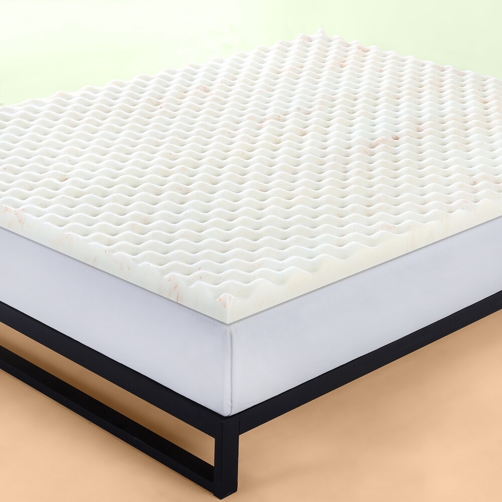 Priage by ZINUS 2 Inch Swirl Copper Cooling Memory Foam Mattress Topper