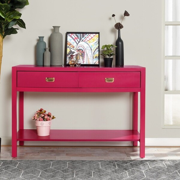 Homy Casa American Traditional Solid Wood Storage Console Table