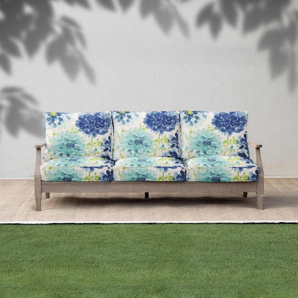 Humble + Haute Gardenia Seaglass Outdoor/Indoor Deep Seating Sofa Cushion Set 22.5in x 22.5in x 5in