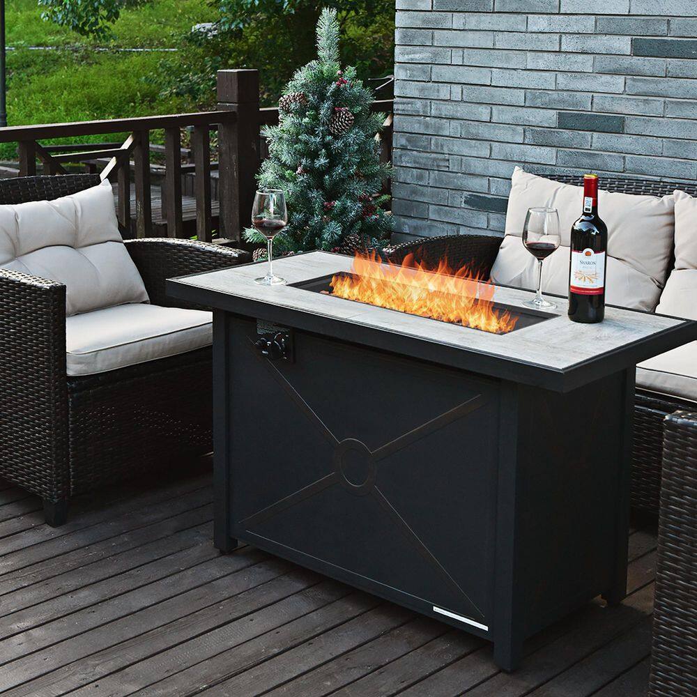 Costway 60000 BTU Outdoor Rectangle Gas Fire Table OP70369new