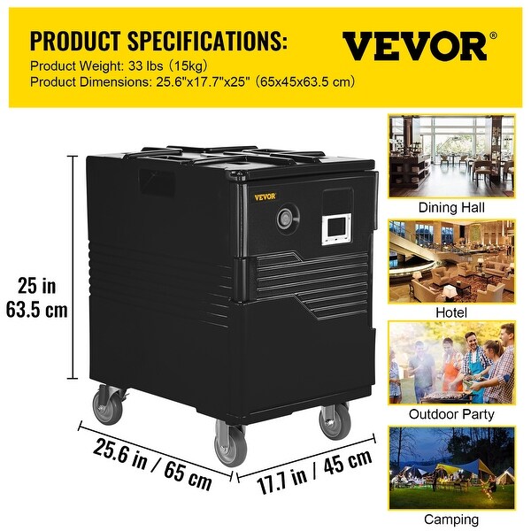 VEVOR 90L Insulated Food Pan Carrier Catering Dish Box Front Loader