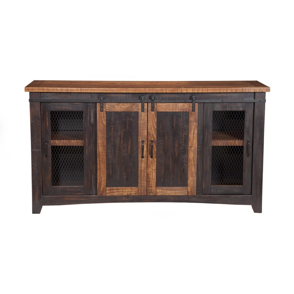 Rustic Farmhouse 65 Inch Wide Solid Wood TV Stand