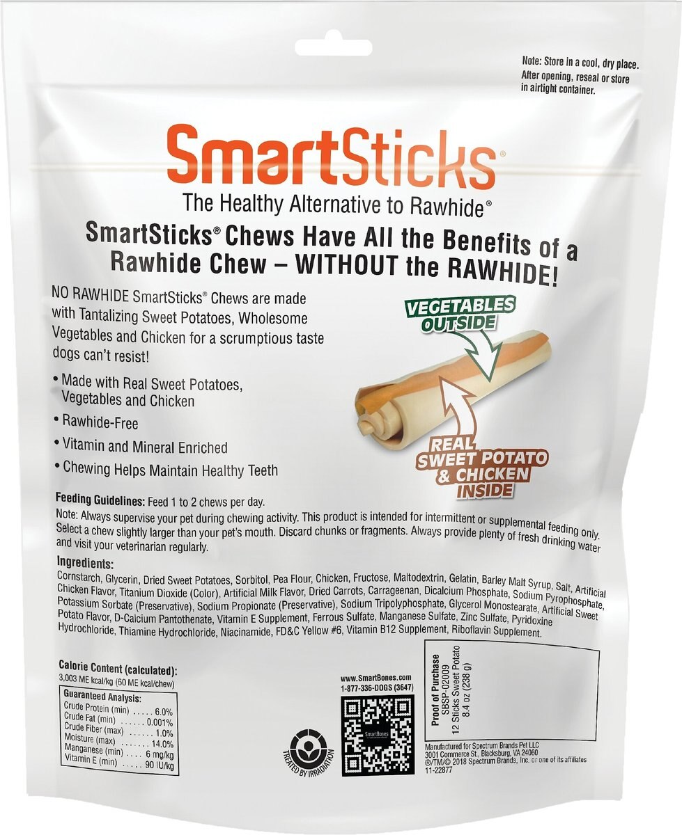 SmartBones SmartSticks Sweet Potato Chews Dog Treats