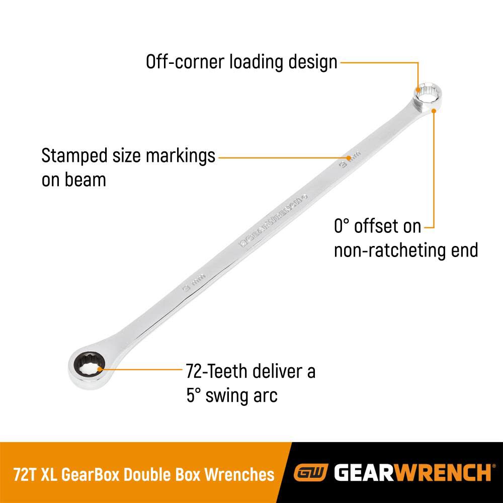 GEARWRENCH 13 Pc 12 Point XL GearBox Double Box Ratcheting SAE Wrench Set 85999 from GEARWRENCH