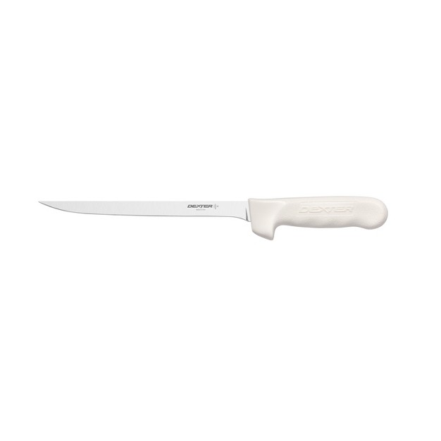 Carbon Steel Blade Narrow Fillet Knife With White Polypropylene Handle