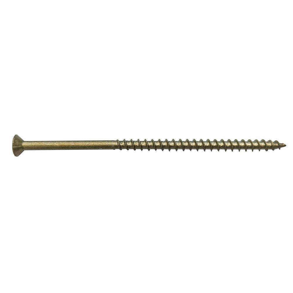 KTX Cutter #10 x 4-12 in. Ultra Guard Square Drive Flat-Head Coarse Thread with Nibs Double Auger Wood Deck Screws (100 per Box) 0.FSC10412UN27