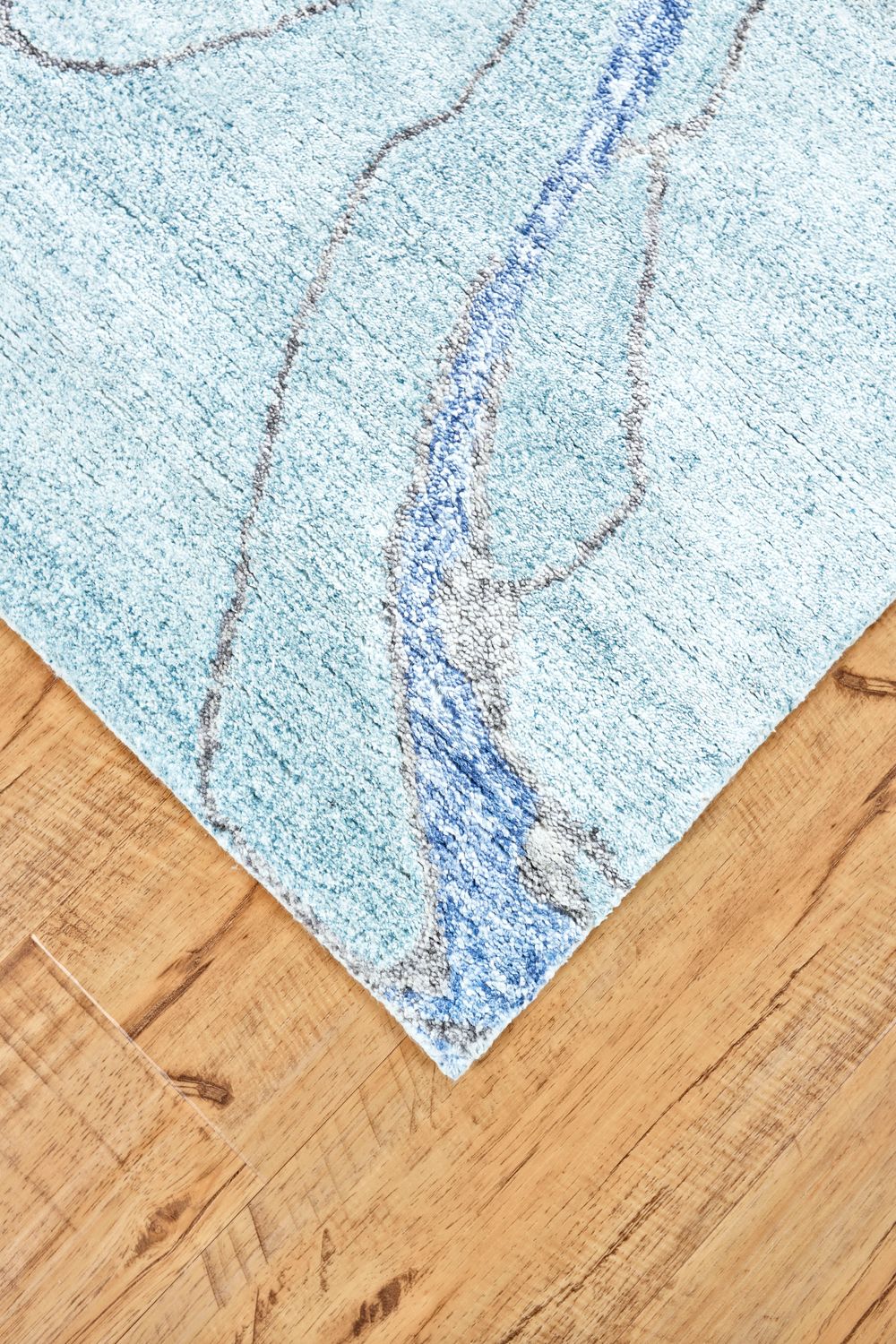 Agadir Hand Tufted Aqua and River Blue Rug by BD Fine