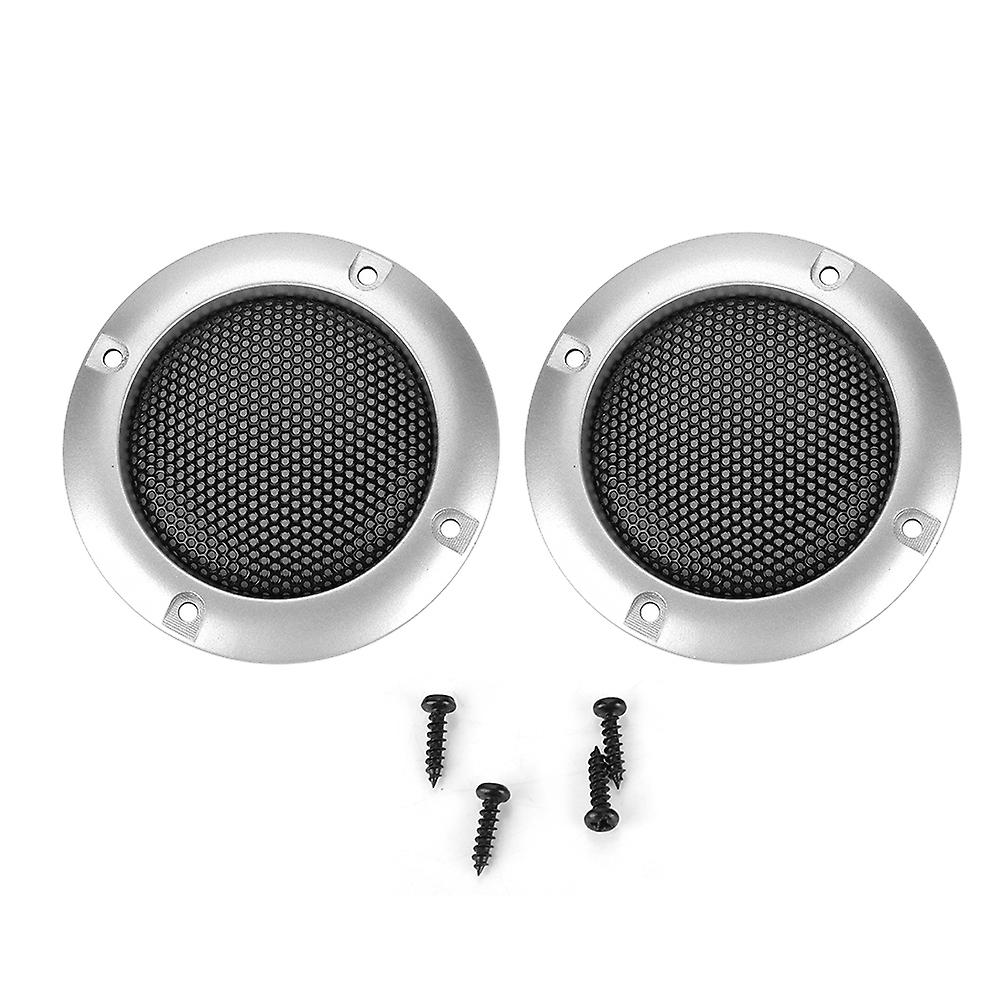 2 Inch Speaker Decorative Steel Mesh Circle Car Speaker Protective Mesh Cover (silver)