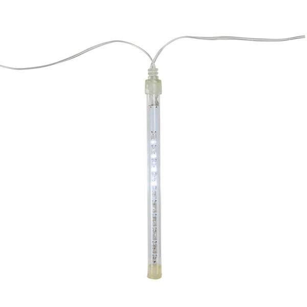 Set of 10 White Transparent Dripping Icicle Snowfall Christmas Light Tubes