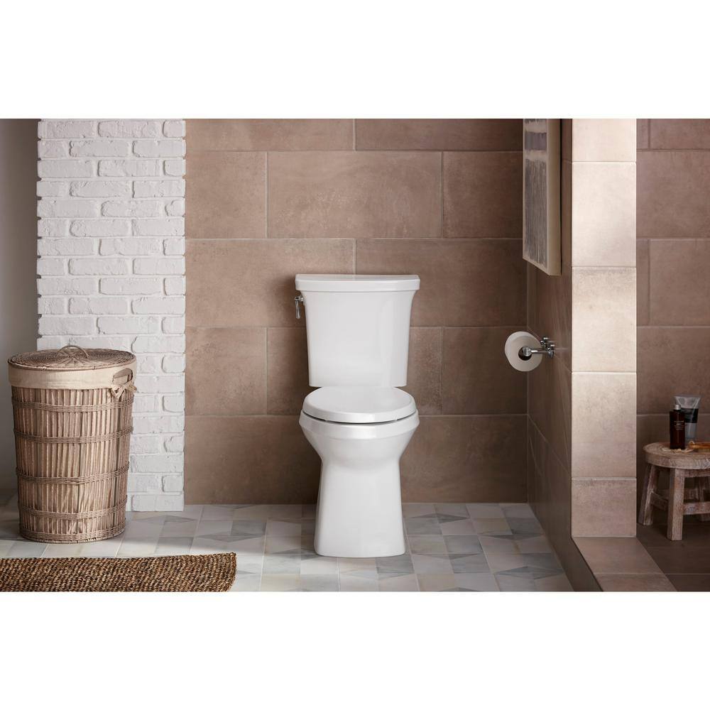 KOHLER Corbelle Comfort Height Revolution 360 12 in. Rough-In 2-Piece 1.28 GPF Single Flush Elongated Toilet in White K-3814-0