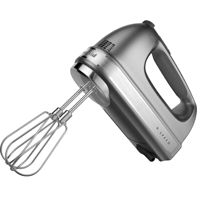 KitchenAid KHM926CU 9-Speed Digital Hand Mixer with Turbo Beater II Accessories and Pro Whisk - Contour Silver