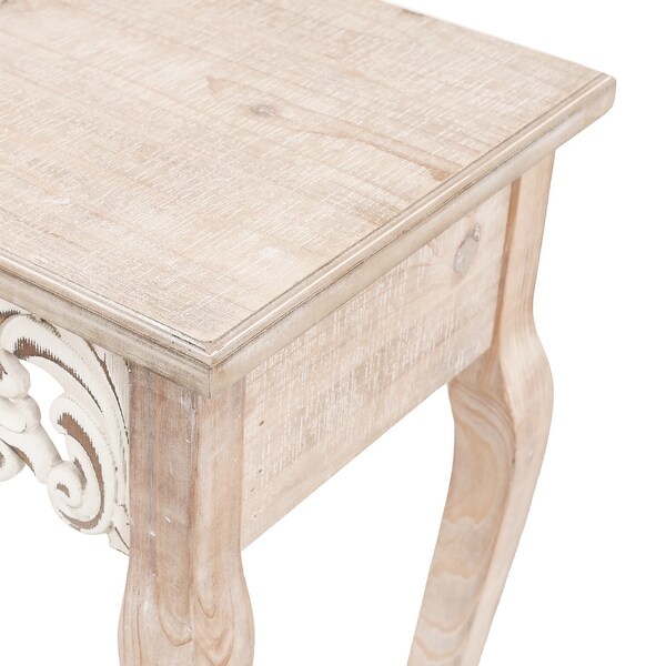 Distressed Natural Wood and White Entry and Console Table