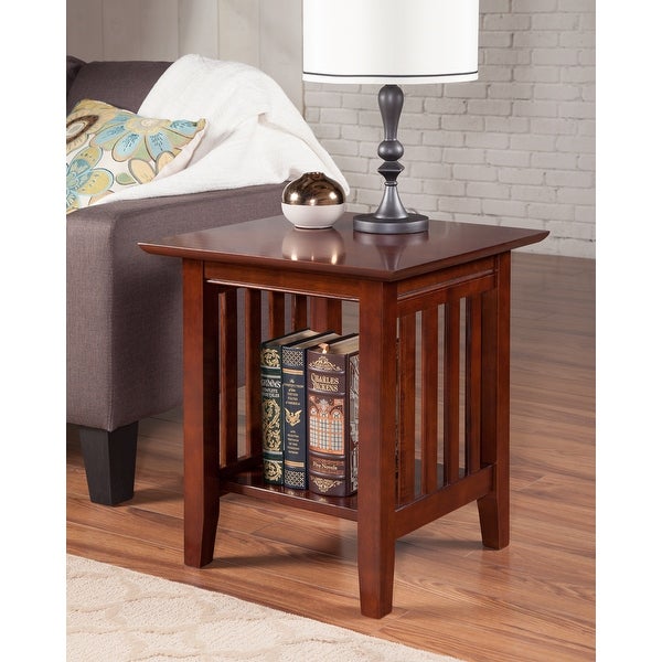 Mission Solid Hard Wood End Table in Walnut