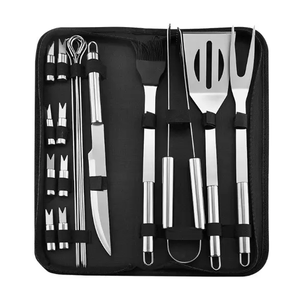 29pcs Outdoor Camping Korean Utensils Cooking Stainless Steel Barbecue Portable Grill Bbq Tools Set