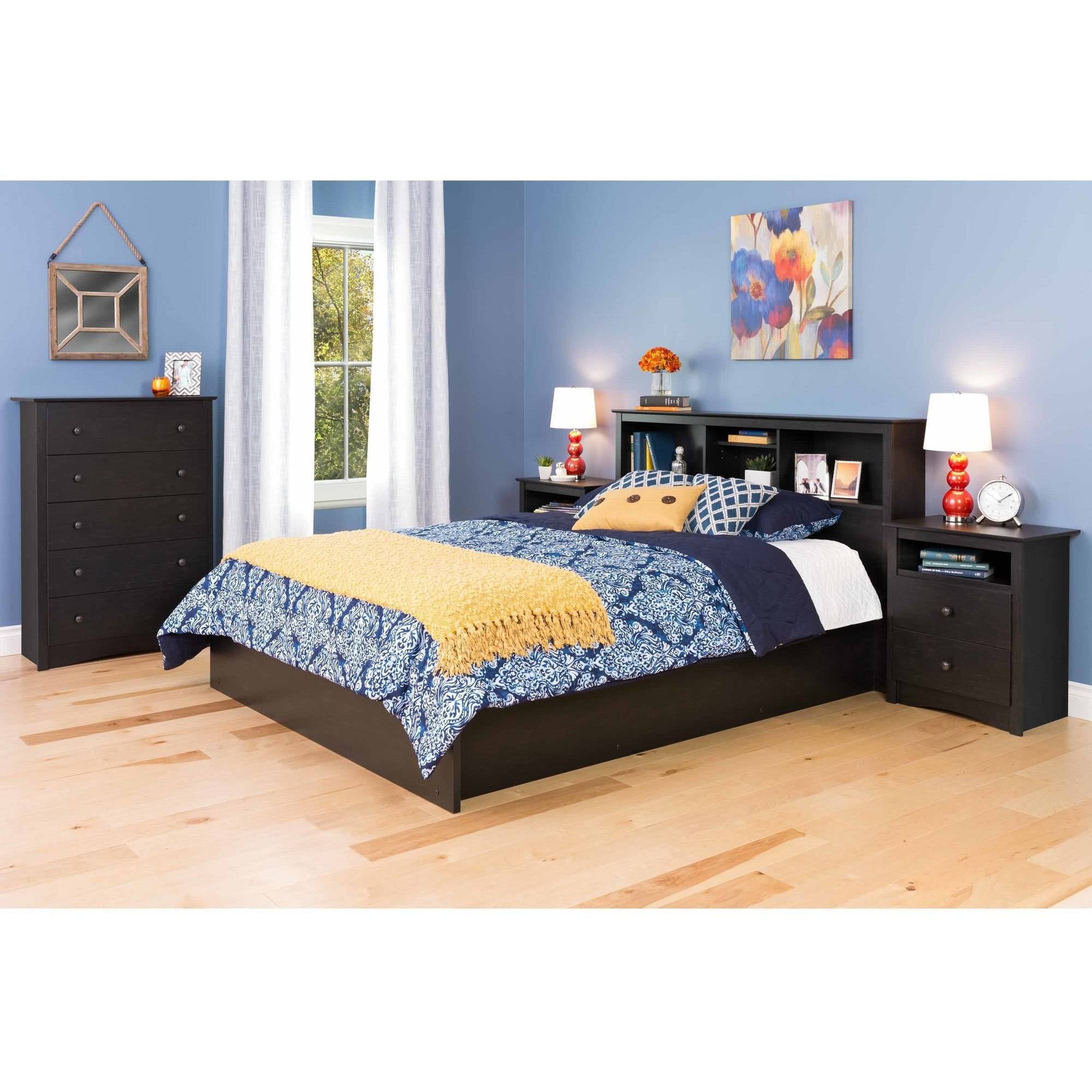 Prepac Sonoma Traditional 5-Drawer Vertical Dresser, Washed Black