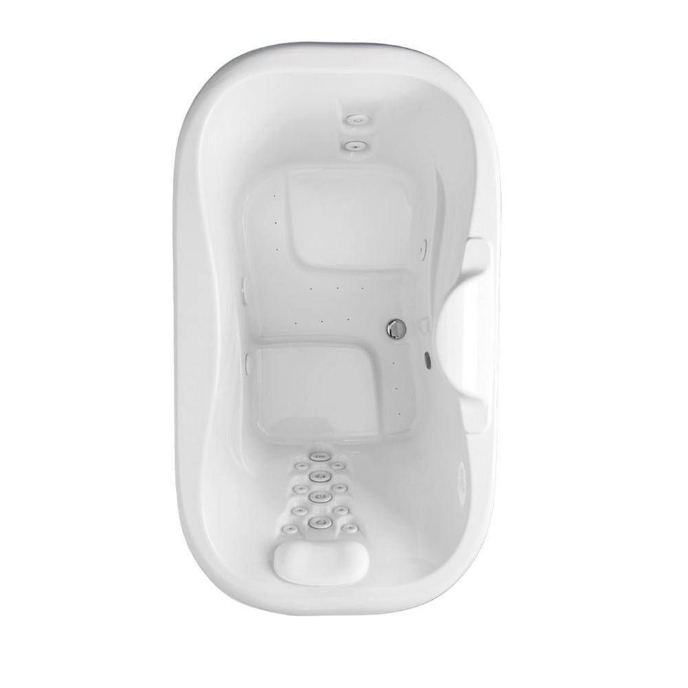 Aquatic Infinity 7 - 72 in. Acrylic Center Drain Oval Drop-In Air Bath Whirlpool Bathtub with Heater in White 826644968687