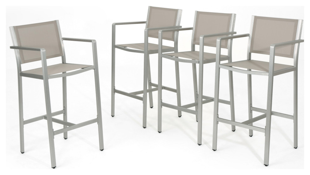 GDF Studio Tammy Coral Outdoor Mesh 29.50 quotBarstools With Rust Proof Frame   Contemporary   Outdoor Bar Stools And Counter Stools   by GDFStudio  Houzz