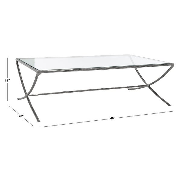 SAFAVIEH Couture Debbie Rectangle Metal Coffee Table - 48 in. W x 28 in. D x 15 in. H