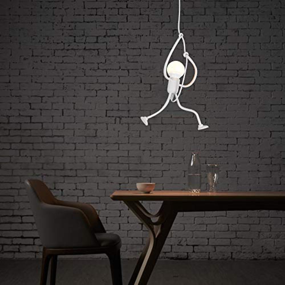 White modern creative Ceiling Lights iron man cartoon design