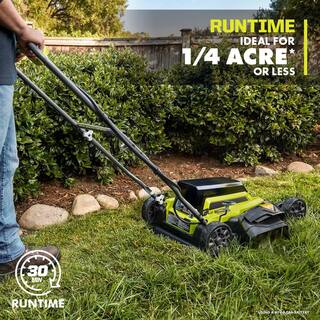 RYOBI 40-Volt 18 in. 2-in-1 Cordless Battery Walk Behind Push Lawn Mower with 6.0 Ah Battery and Charger RY401101