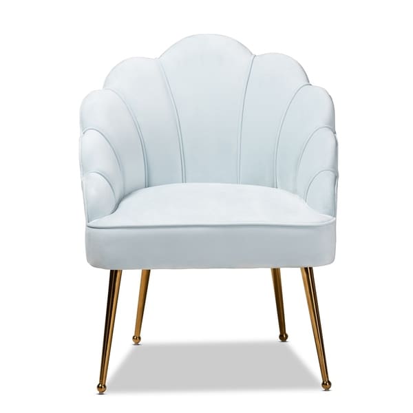 Silver Orchid Cogan Upholstered Seashell Shaped Accent Chair