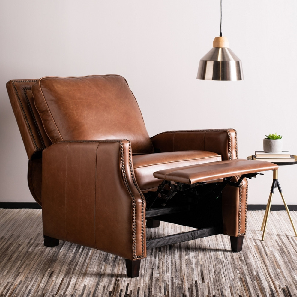 Stirling Italian Leather Recliner   Transitional   Recliner Chairs   by Rustic Home Furniture Deco  Houzz