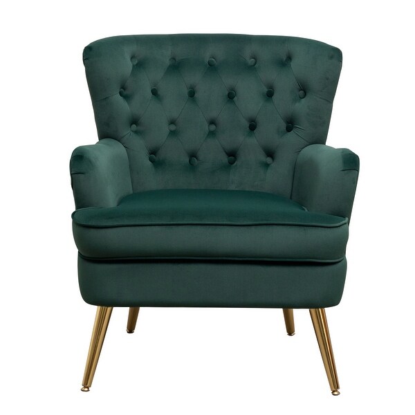 Modern Fabric Button Tufted Accent Chair with Arms