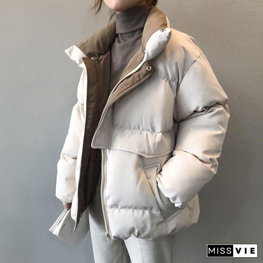 Oversized Quilted Winter Puffer Thick Warm Padded Puff Parka Jacket