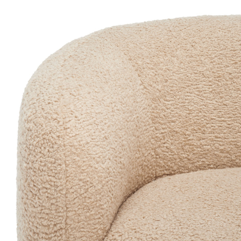 Safavieh Couture Everly Boucle Barrel Back Accent Chair   Midcentury   Armchairs And Accent Chairs   by Safavieh  Houzz